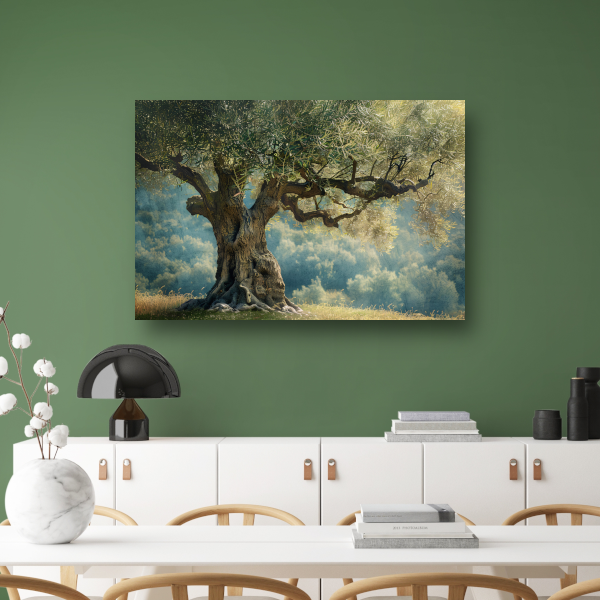 Nachtelijke boom met sterrenhemel poster