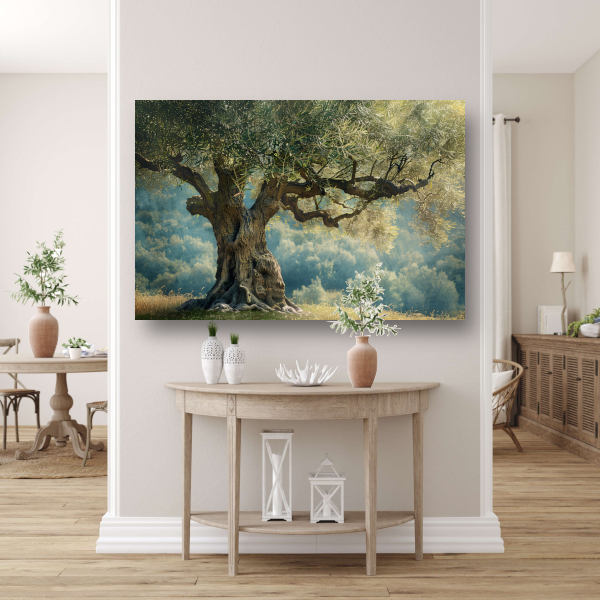Nachtelijke boom met sterrenhemel poster