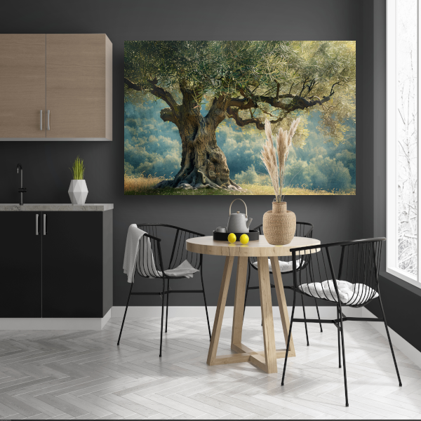 Nachtelijke boom met sterrenhemel poster