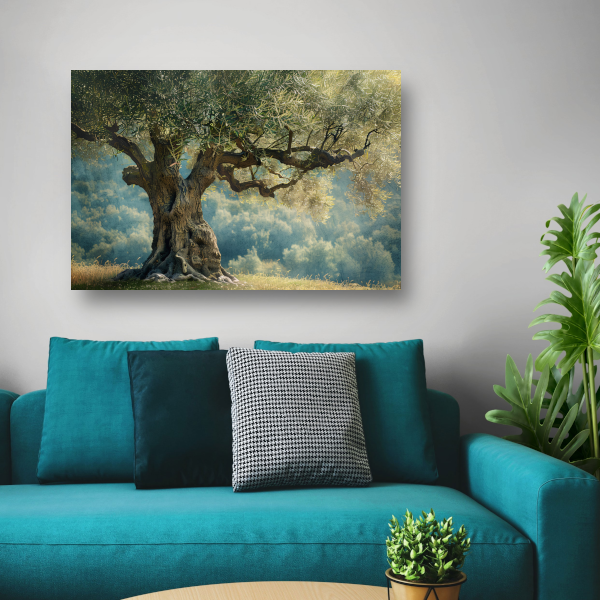 Nachtelijke boom met sterrenhemel poster
