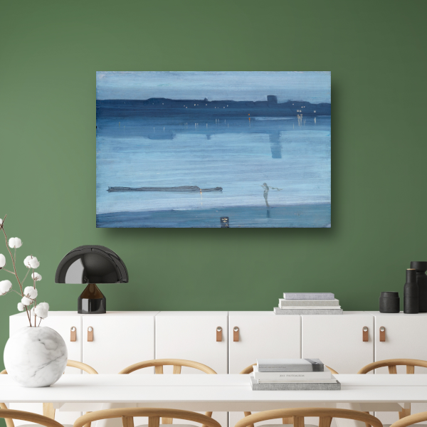 Blauw en zilver - Chelsea - James Abbott McNeill Whistler canvas met baklijst