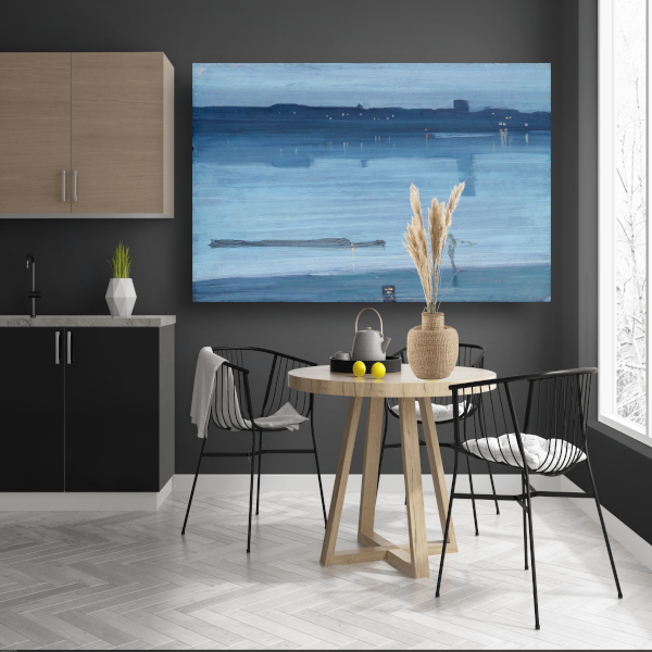 Blauw en zilver - Chelsea - James Abbott McNeill Whistler canvas met baklijst
