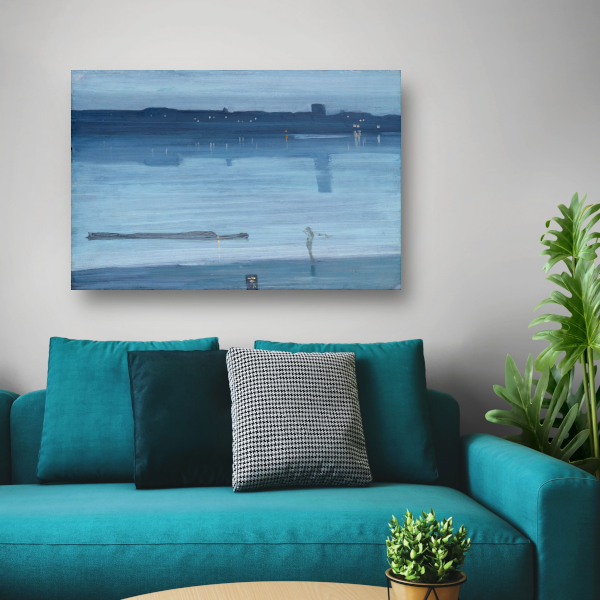 Blauw en zilver - Chelsea - James Abbott McNeill Whistler canvas met baklijst