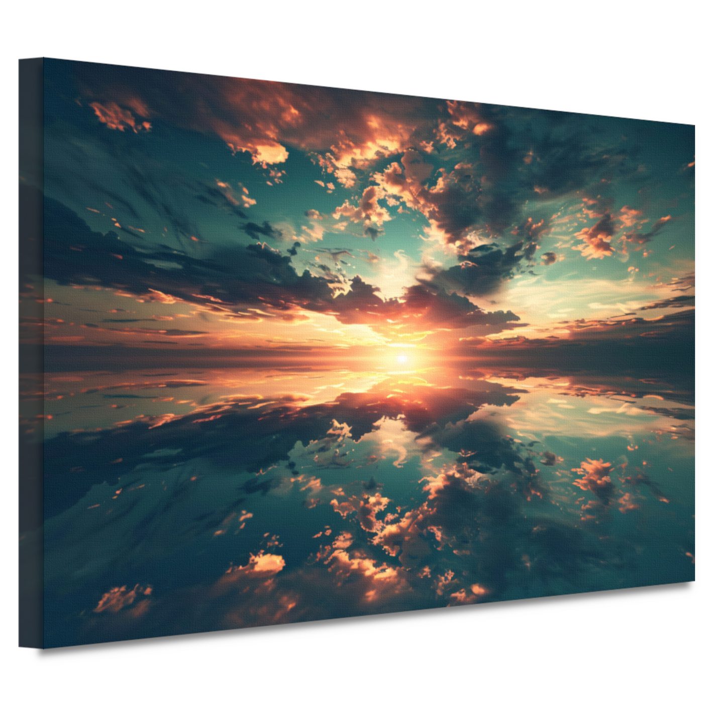 Zonsondergang Boven Kalme Oceaan canvas