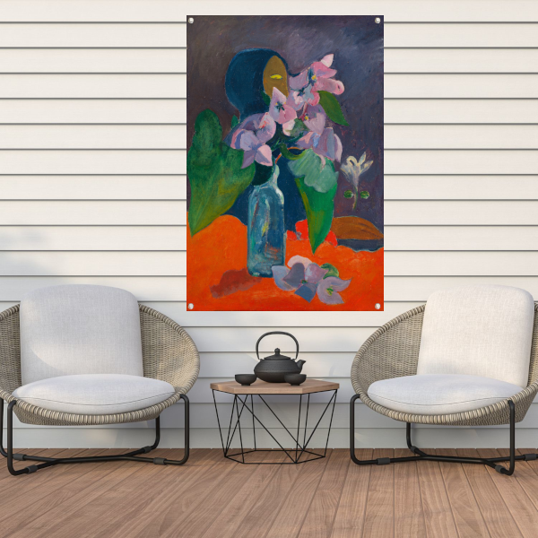 Stilleven met bloemen en idool - Paul Gauguin tuinposter