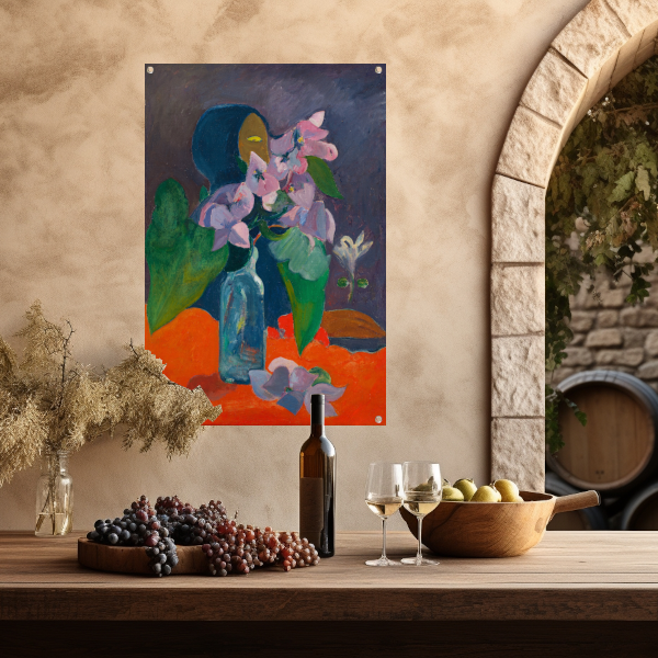 Stilleven met bloemen en idool - Paul Gauguin tuinposter