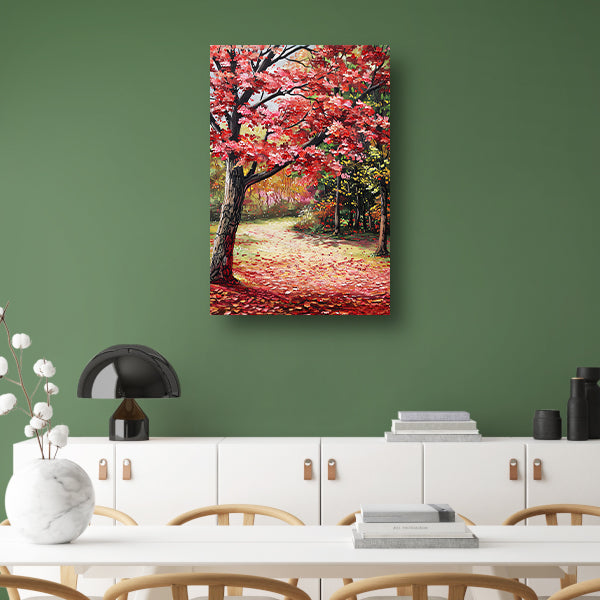 Abstract schilderij van herfstlandschap poster