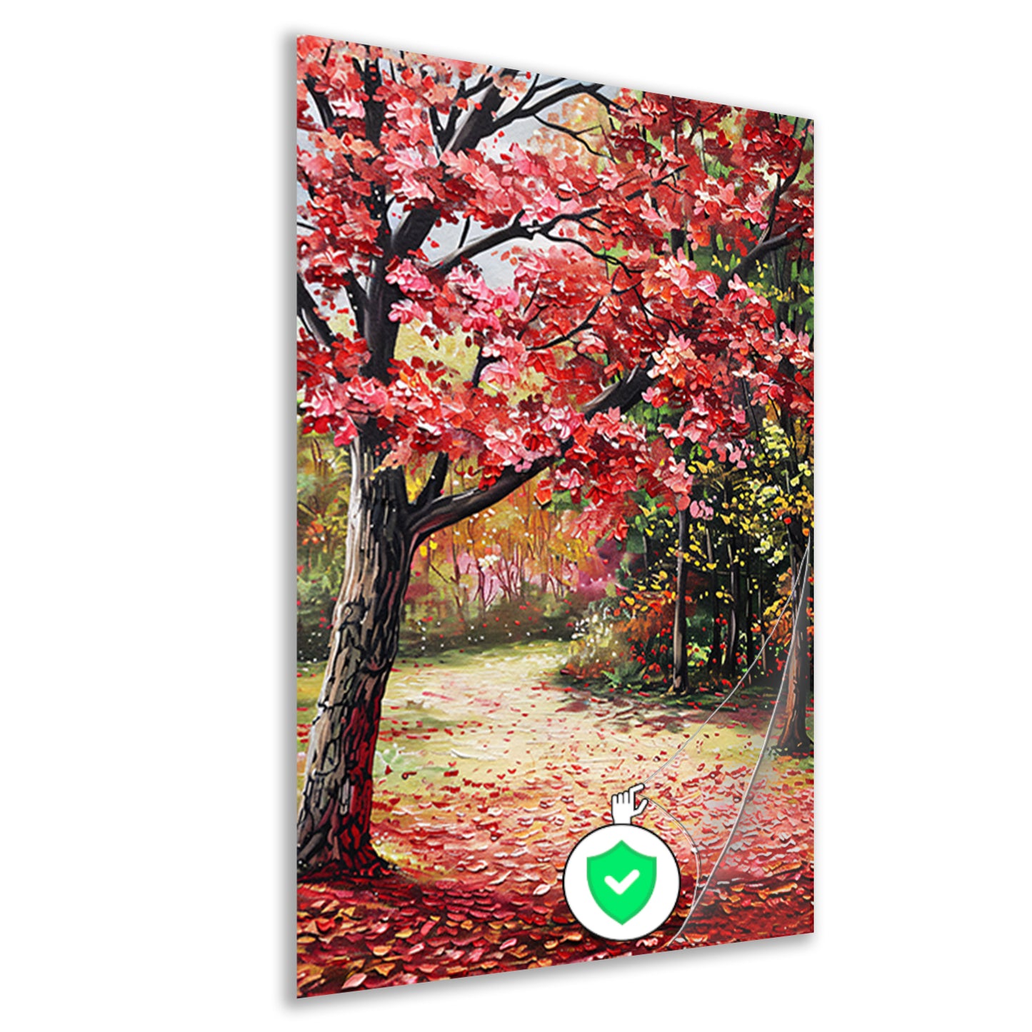 Abstract schilderij van herfstlandschap poster