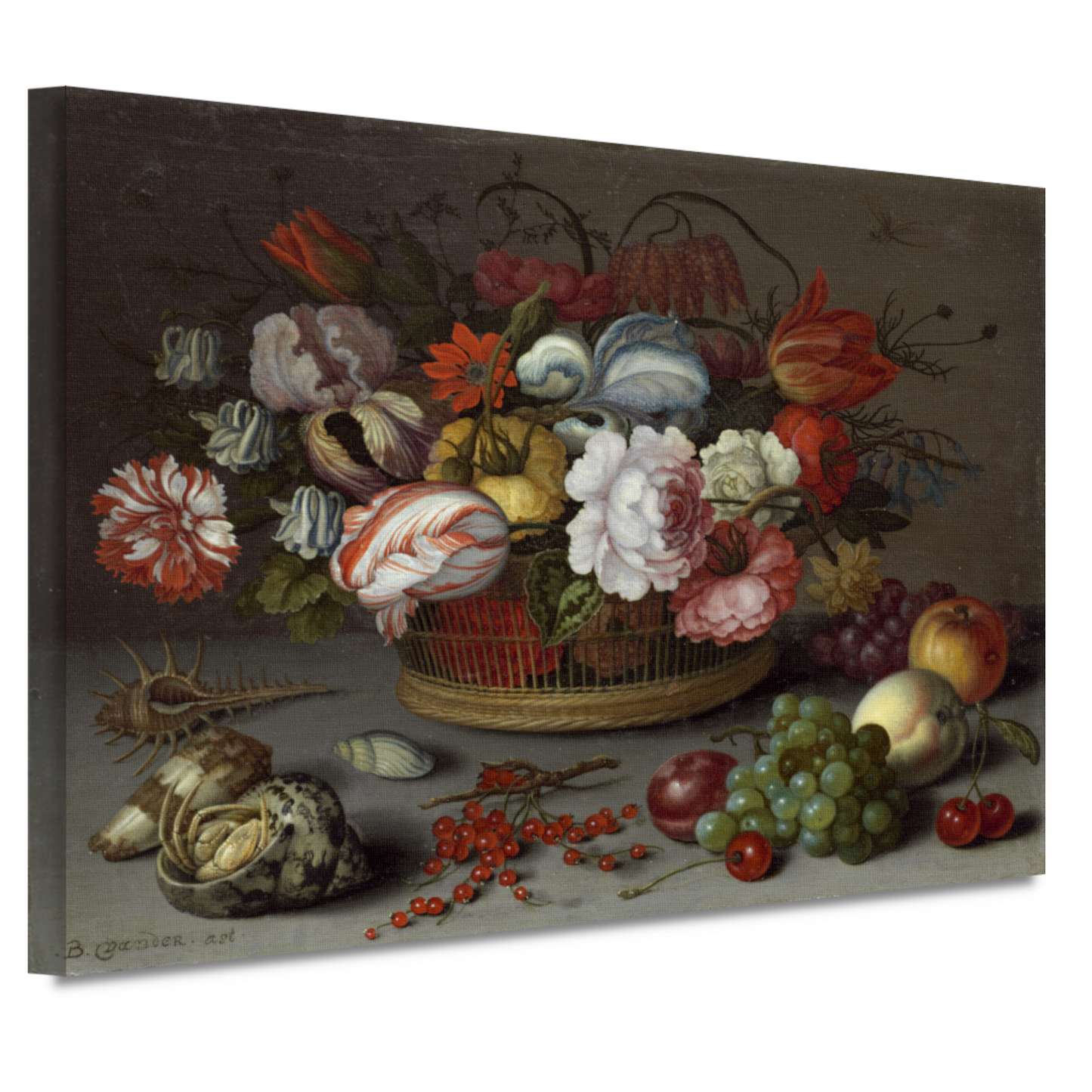 Mand met bloemen - Balthasar van der Ast canvas