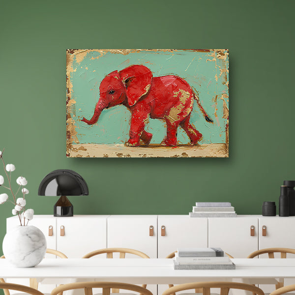 Kleurrijke abstracte schilderij van olifant poster