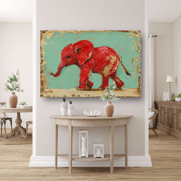 Kleurrijke abstracte schilderij van olifant poster