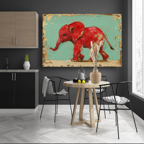 Kleurrijke abstracte schilderij van olifant poster