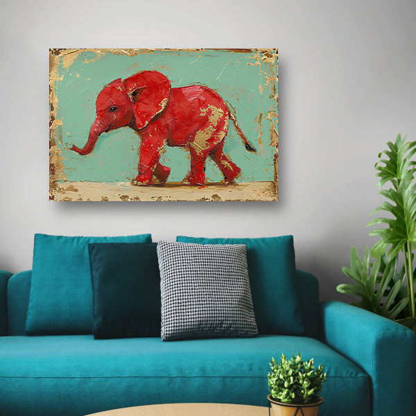 Kleurrijke abstracte schilderij van olifant poster