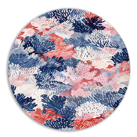 Abstracte kleurrijke patronen van koraal aluminium muurcirkel