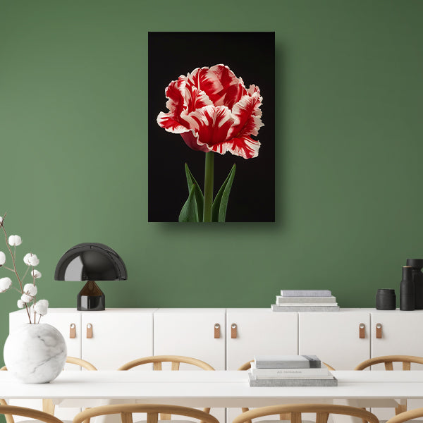 Prachtige realistische schilderij van een tulp poster