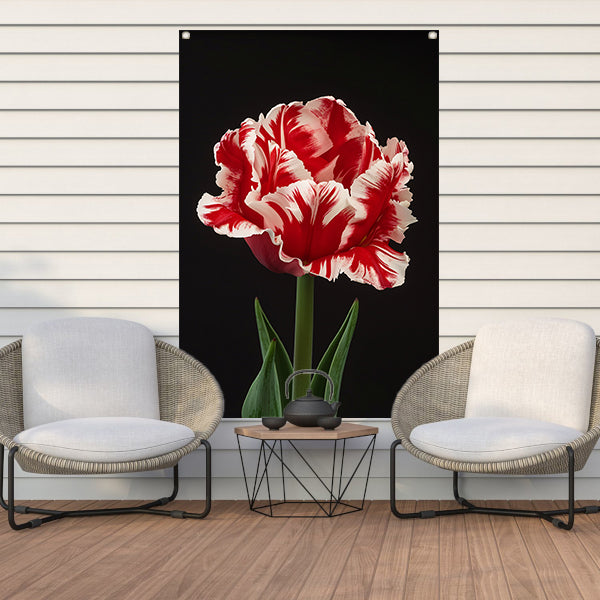 Prachtige realistische schilderij van een tulp tuinposter