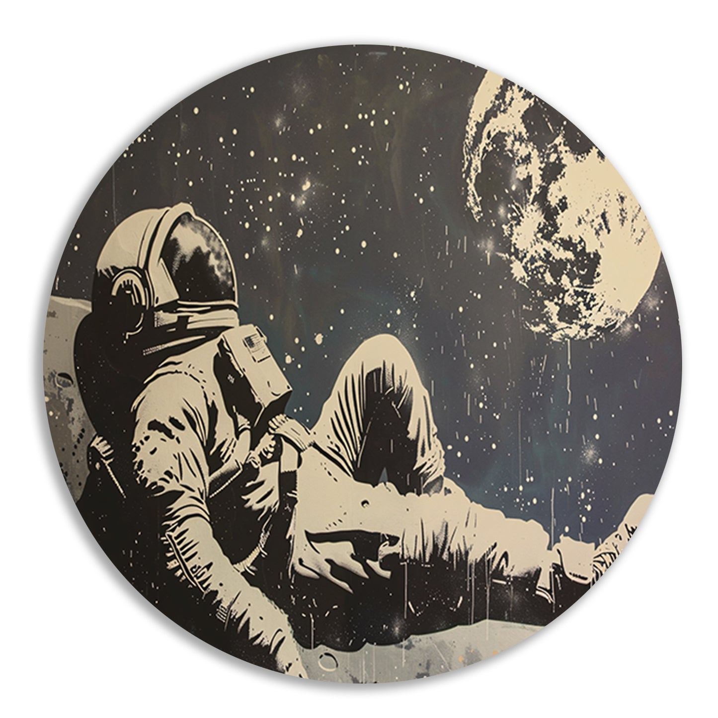 Astronaut ontspannen onder de sterren forex muurcirkel