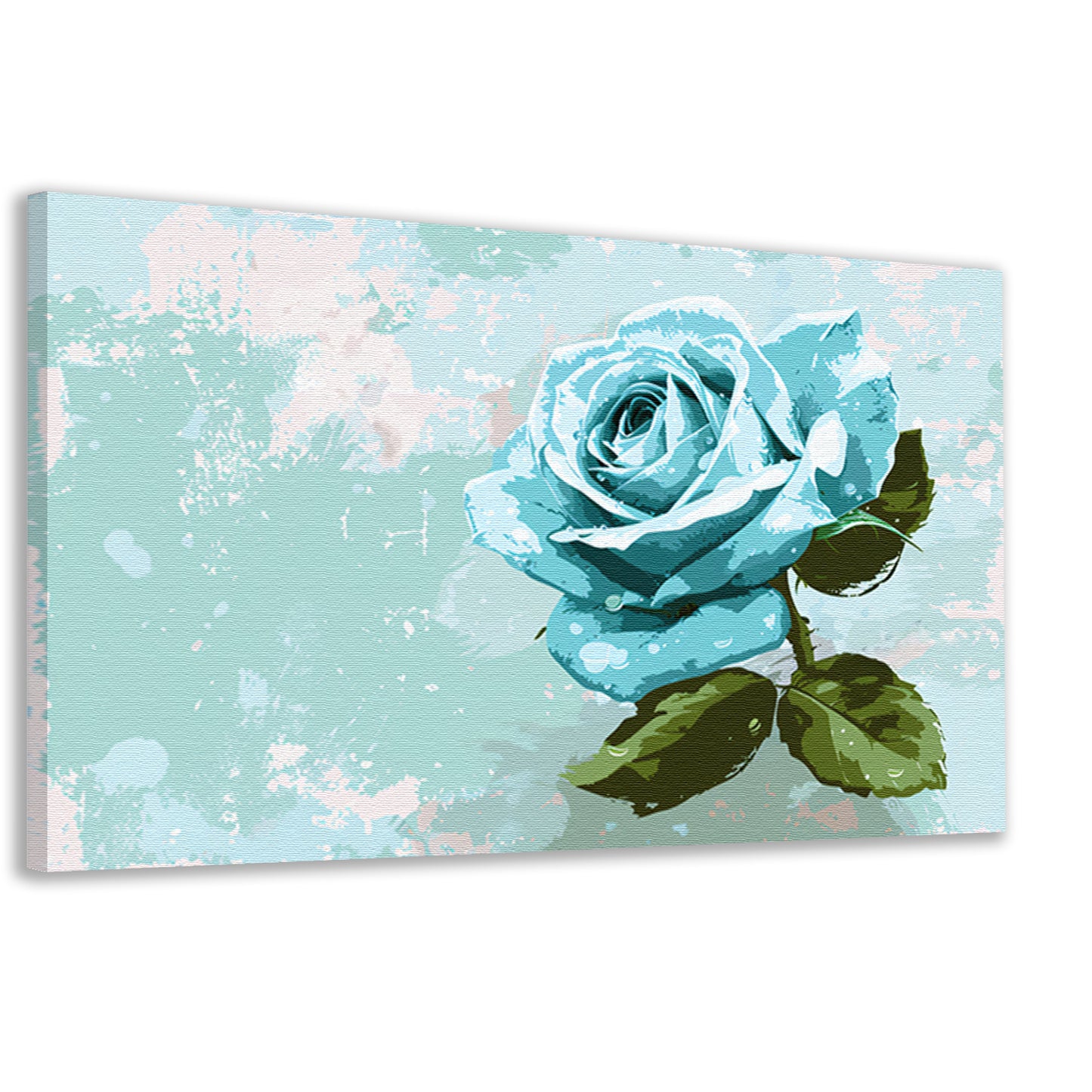 Prachtige digitale blauwe roos schilderij canvas