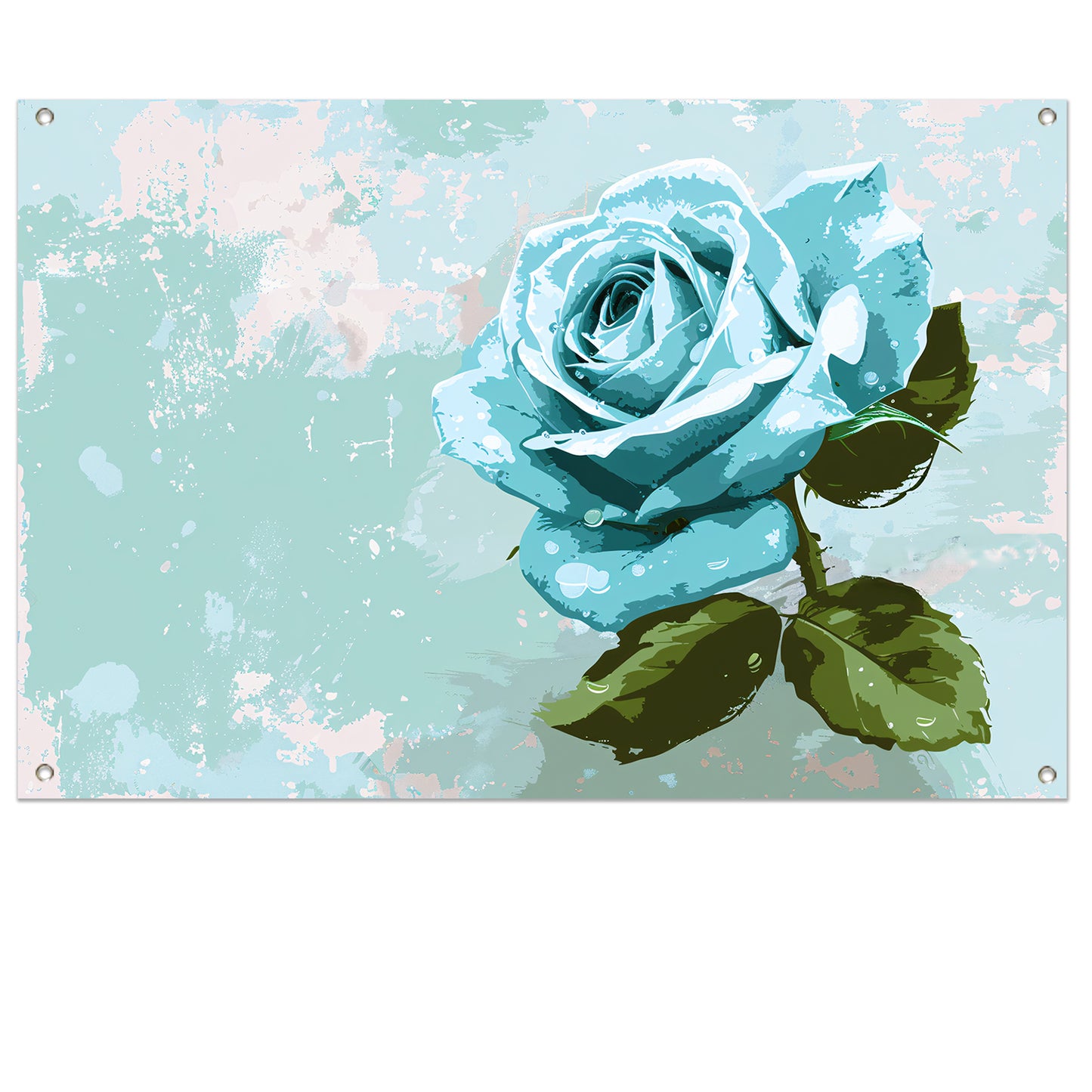 Prachtige digitale blauwe roos schilderij tuinposter