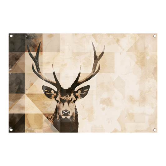 Abstract Hert in Sepia Geometrische Kunst tuinposter