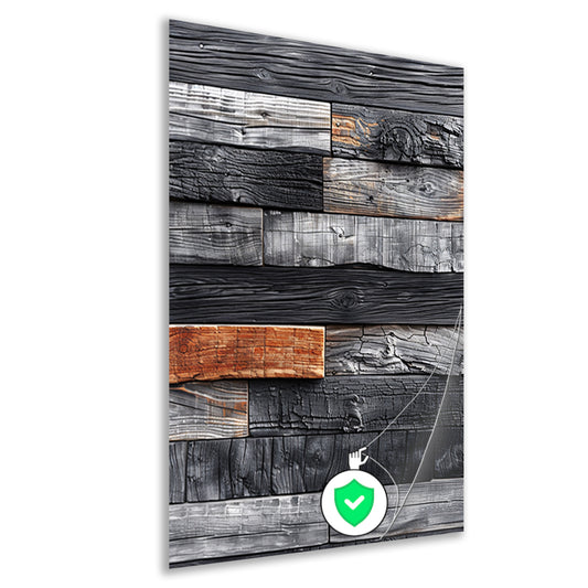 Verbrand Houten Wandpaneel poster