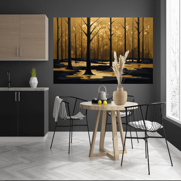Stille Echos van Gouden Licht in het Bos poster