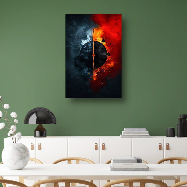 Abstract met cirkel en contrasterende kleuren canvas