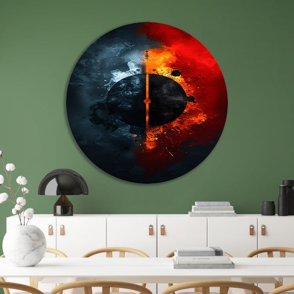 Abstract met cirkel en contrasterende kleuren forex muurcirkel