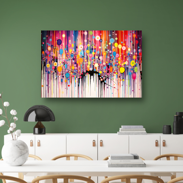 Kleurrijke cirkelcompositie canvas