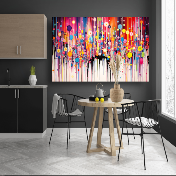 Kleurrijke cirkelcompositie canvas