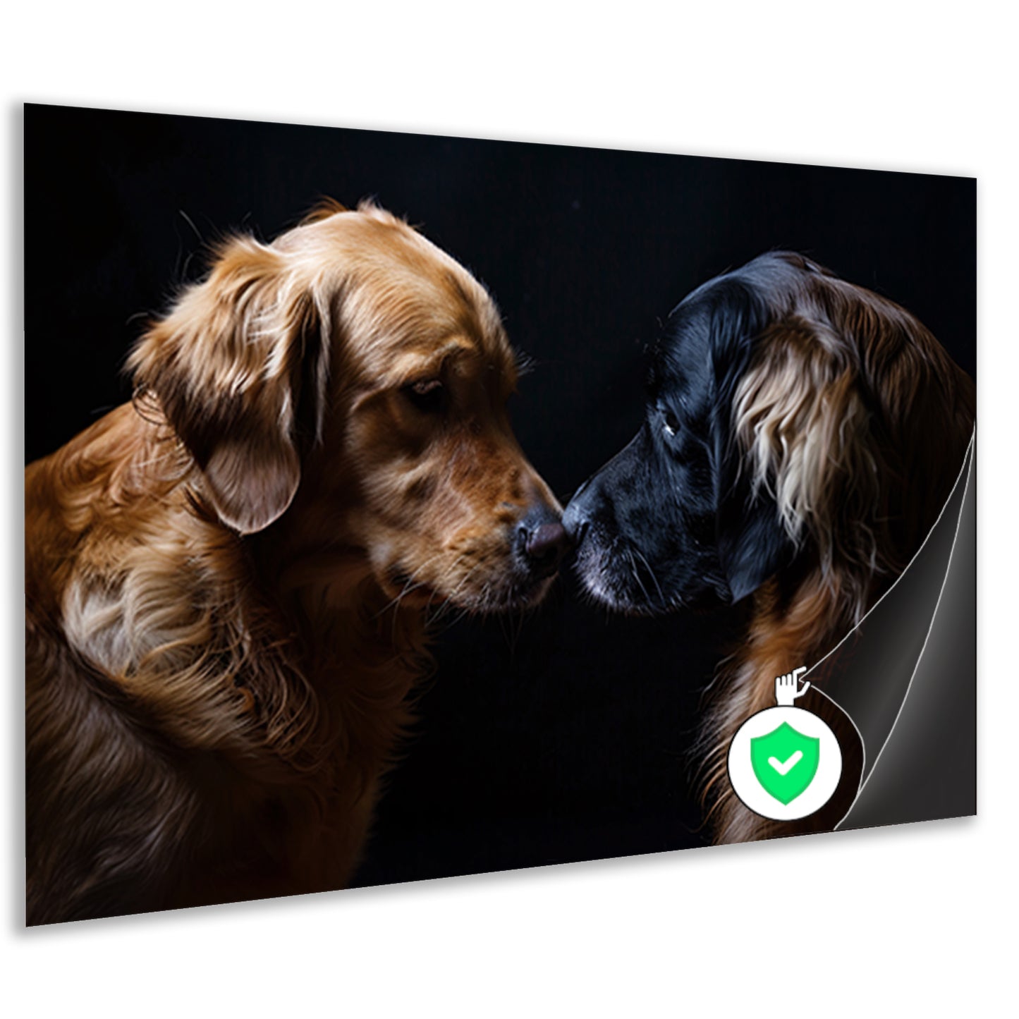 Twee honden raken elkaar met de neus poster