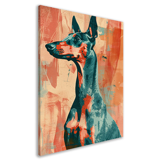 Abstract schilderij van een kleurrijke hond canvas