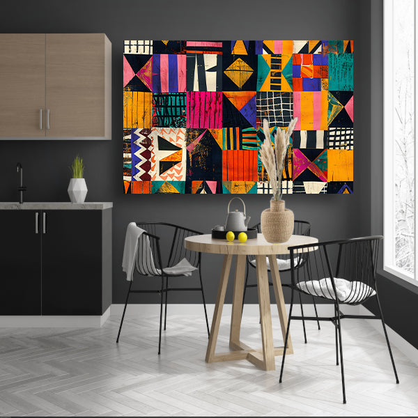 Abstract geometrisch kunstwerk in levendige kleuren poster