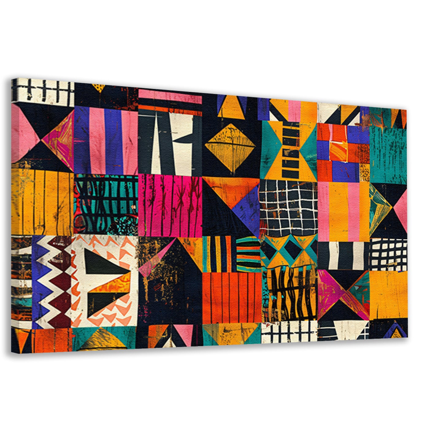 Abstract geometrisch kunstwerk in levendige kleuren canvas