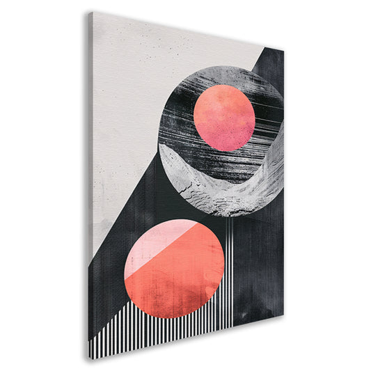 Abstract Vormen in Roze en Zwart canvas