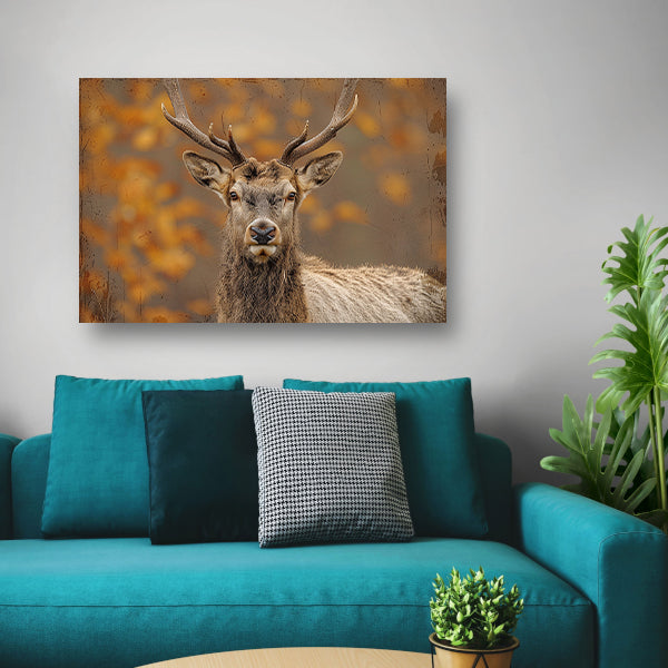 Majestueus hert in natuurlijke sepia tonen canvas