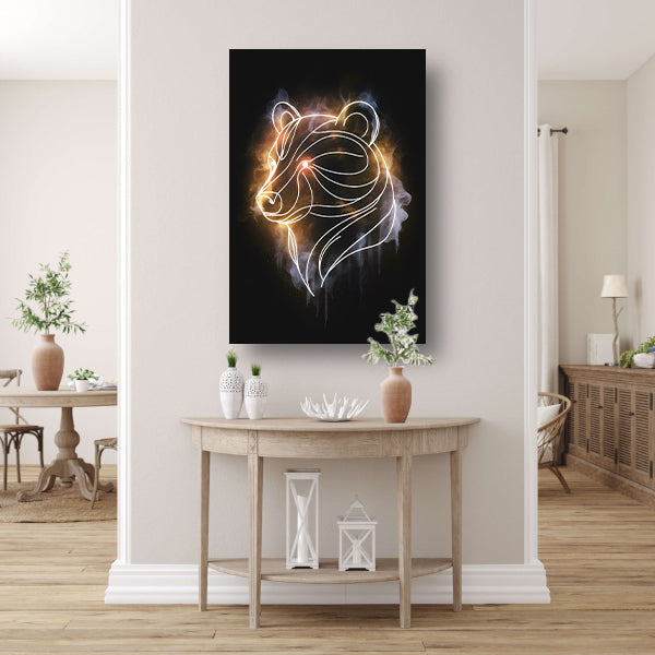 Abstracte Beer met Kosmische Achtergrond canvas