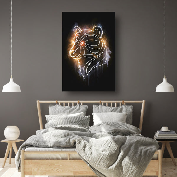 Abstracte Beer met Kosmische Achtergrond canvas