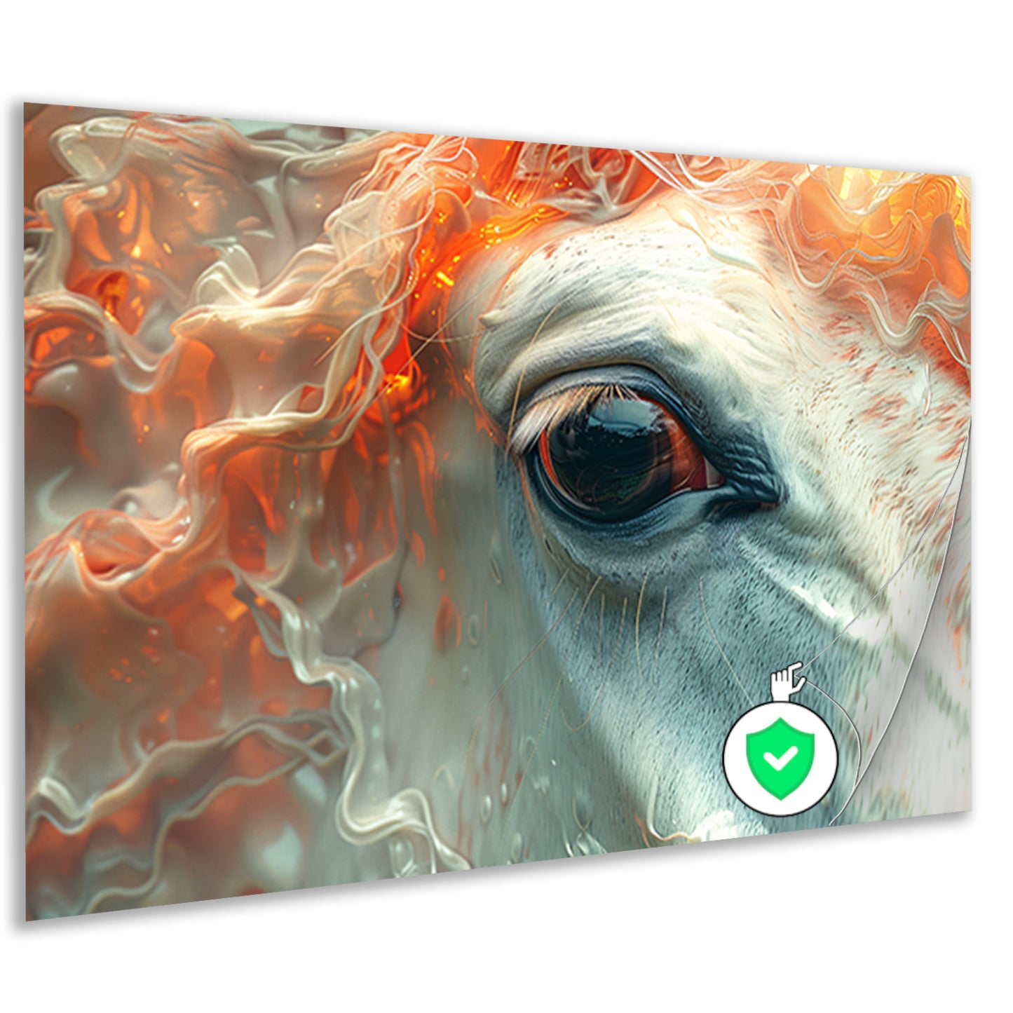 Oog omringd door vurige gloed poster