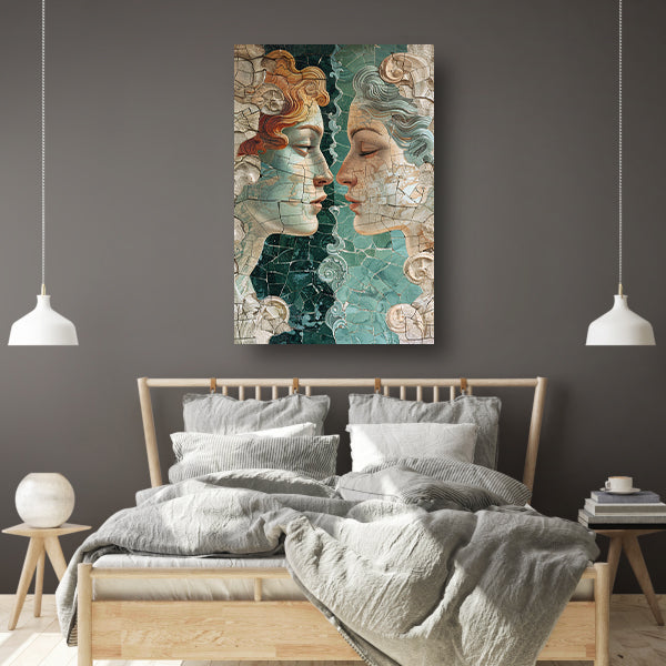 Gebroken schoonheid in harmonische profielen canvas