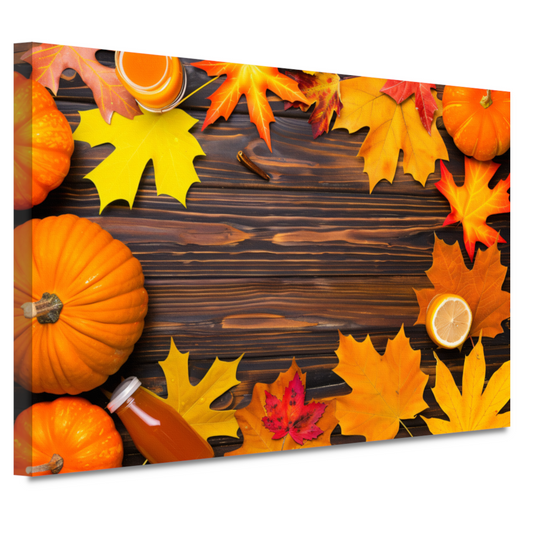 Herfst stilleven met pompoen canvas