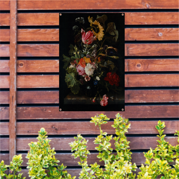 Boeket bloemen in een vaas - Maria van Oosterwyck tuinposter