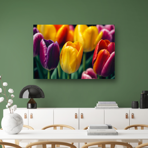 Vernieuwende Lente met Kleurrijke Tulpen poster