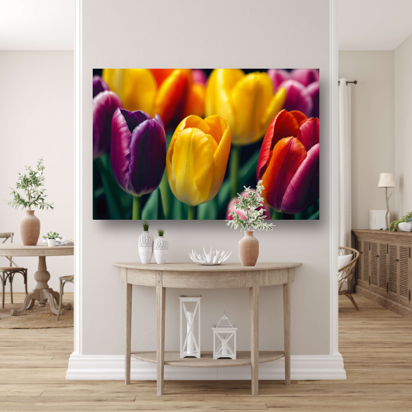 Vernieuwende Lente met Kleurrijke Tulpen poster