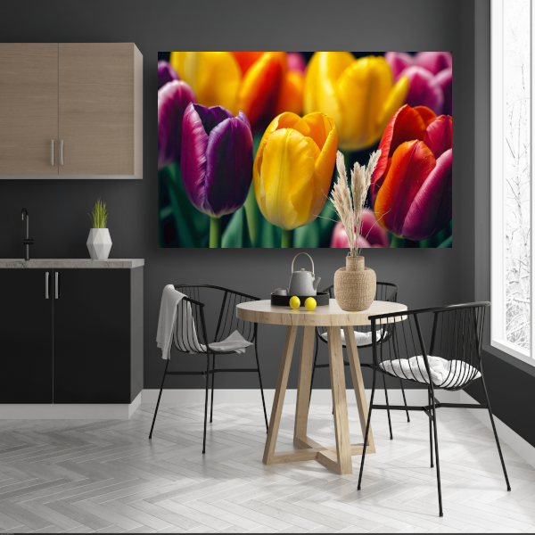 Vernieuwende Lente met Kleurrijke Tulpen poster