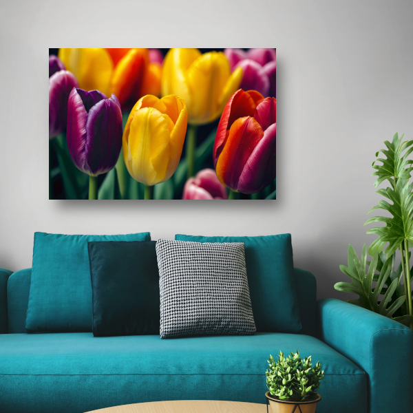 Vernieuwende Lente met Kleurrijke Tulpen poster