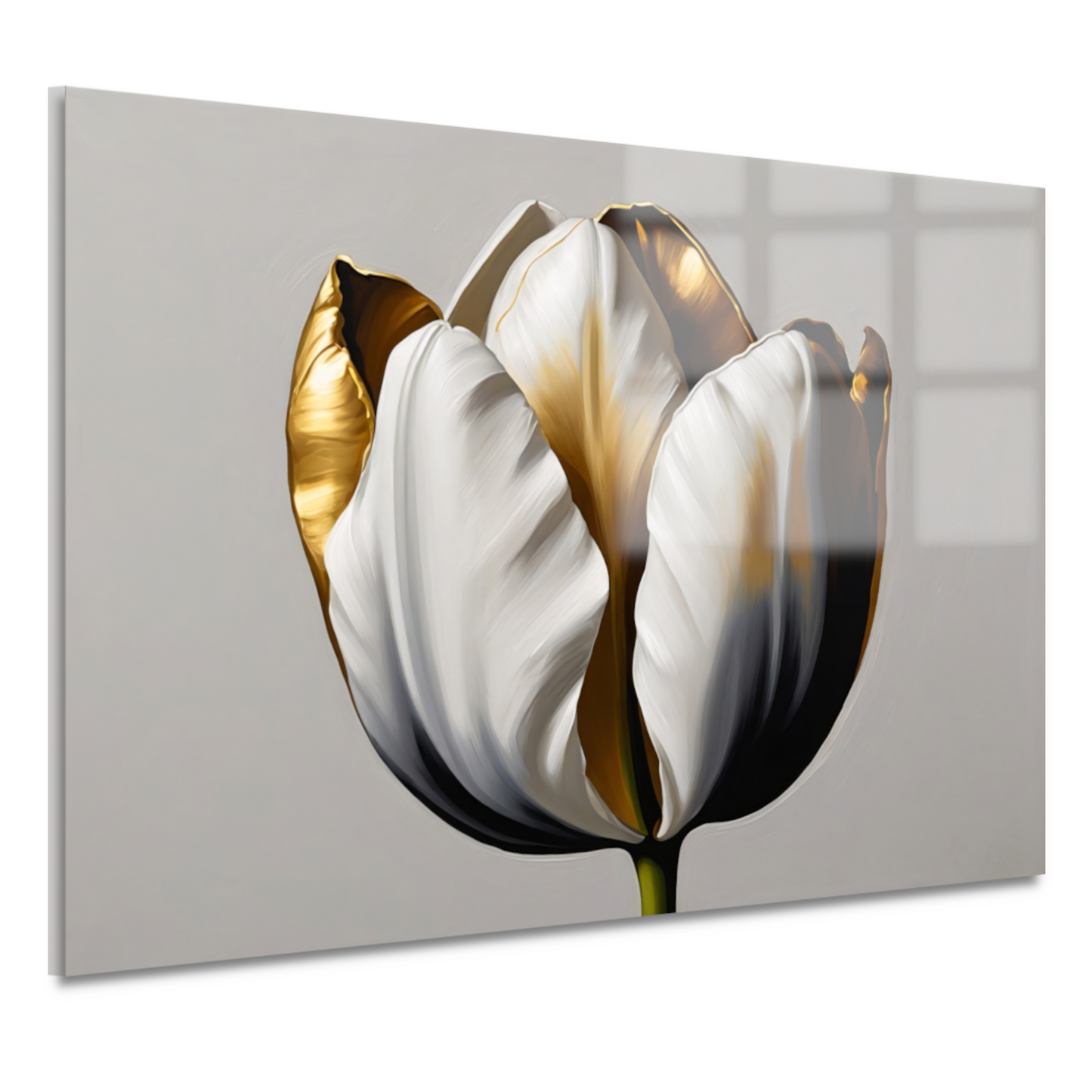 Gouden Accenten op Monochrome Tulp acrylglas