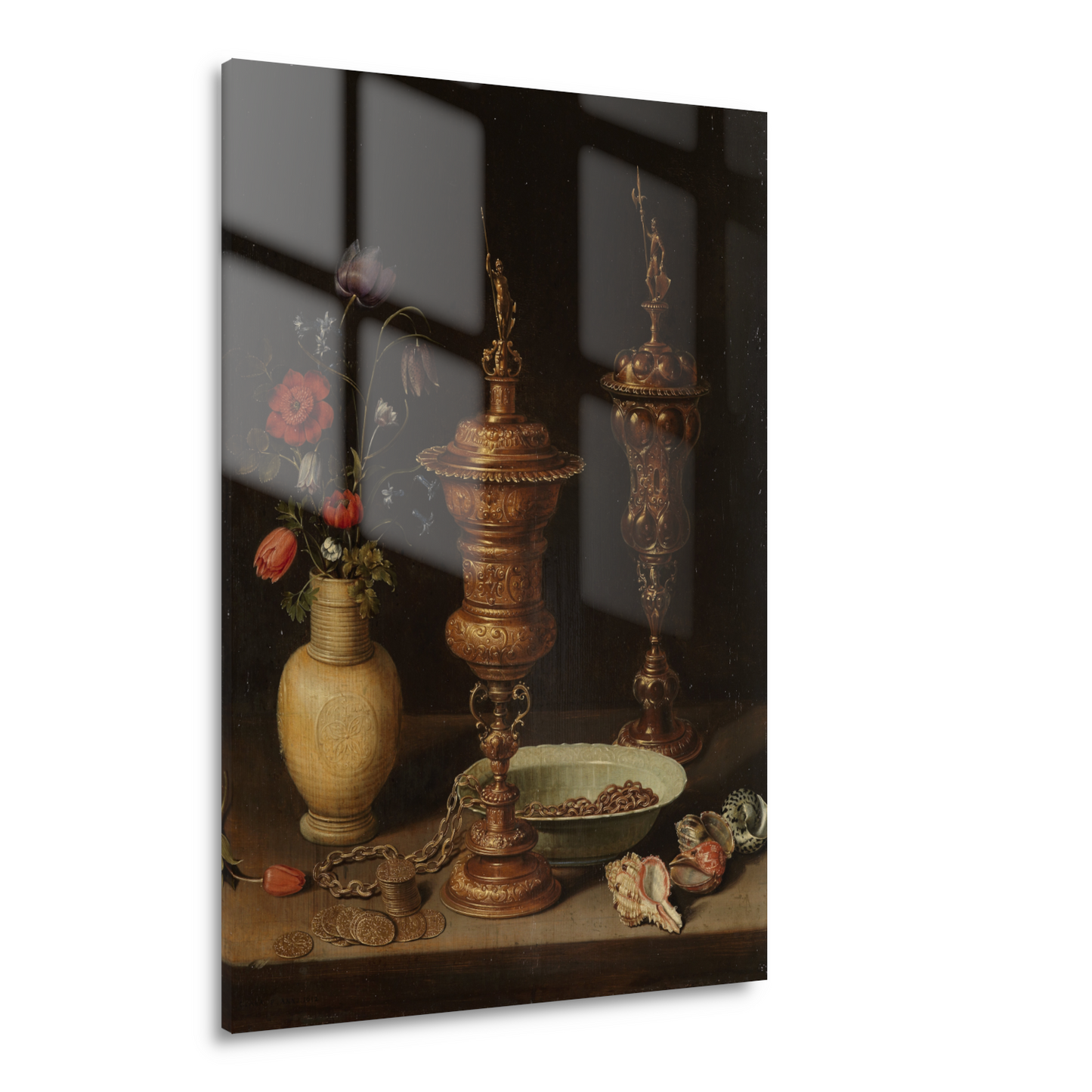 Stilleven met bloemen en vergulde bekers - Clara Peeters Acrylglas
