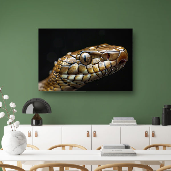 Slang met waterdruppels. canvas