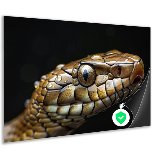 Slang met waterdruppels. poster